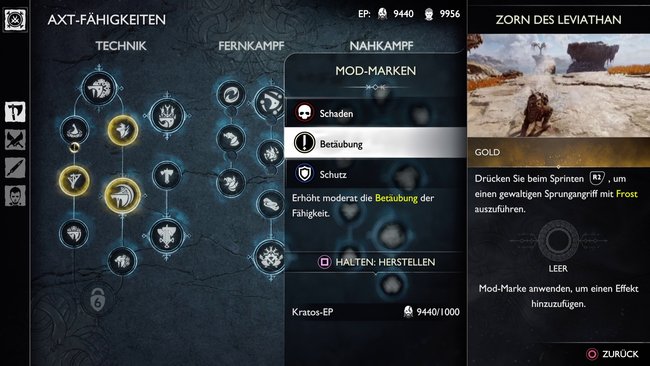 Mit Mod-Marken könnt ihr verschiedene Perks für Fähigkeiten aktivieren (Quelle: Screenshot spieletipps).