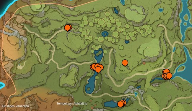 Kalpalata-Lotos im Nordwesten von Sumeru. (Bildquelle: HoYoLAB, Bearbeitung spieletipps)