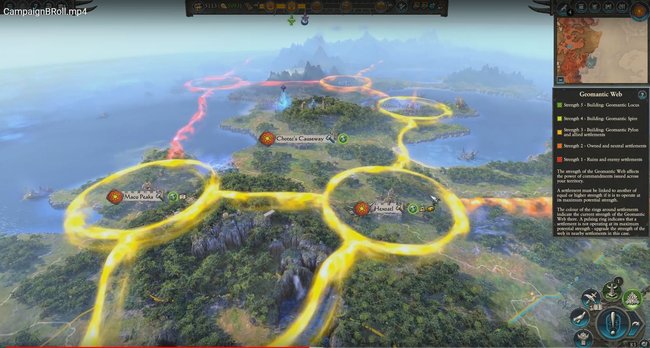 Das geomantische Netz ist eine Besonderheit der Echsenmenschen bei Total War: Warhammer 2