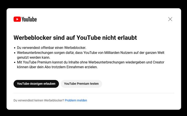 YouTube zeigt euch mitunter diese Meldung an. (Bildquelle: GIGA)