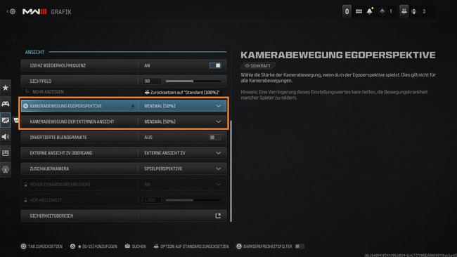 Hierdurch wackelt in CoD MW 3 die Kamera nicht mehr so stark wie zuvor. (Bildquelle: Screenshot GIGA)