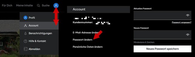 RTL+ Passwort aendern