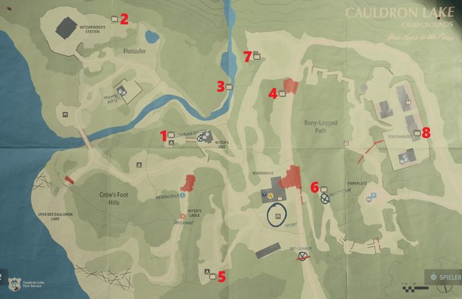 Alle Lunchboxen beim Cauldron Lake (Quelle: Screenshot GIGA).