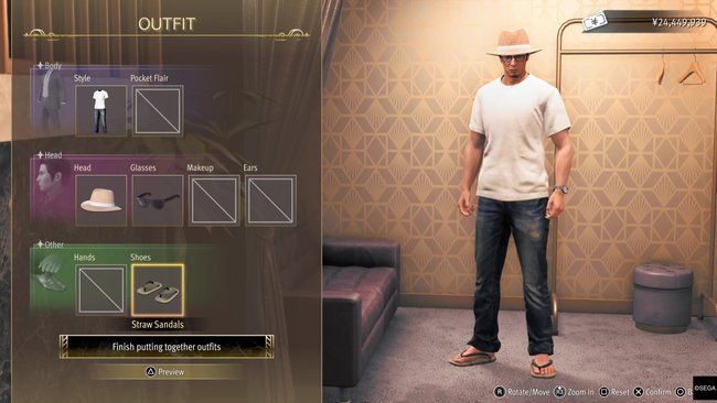 Kiryu kann erstmals in der Serie jederzeit seine Outfits und Accessoires anpassen und wechseln (Quelle: SEGA).