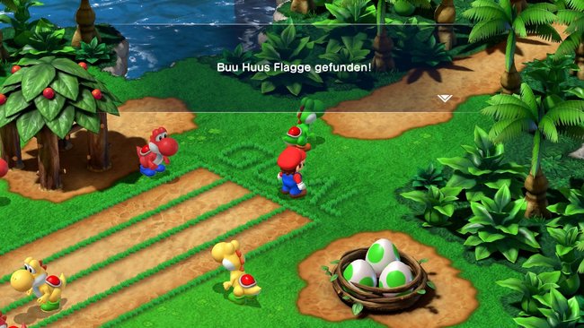 Untersucht das Ziel auf Yoshis Eiland, um Buu Huus Flagge zu finden. (BIdlquelle: Screenshot GIGA)