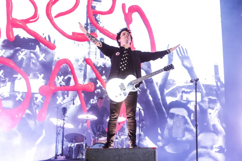 June 15, 2022, Milano, Italy: Billie Joe Armstrong of American punk rock band Green Day performs live in concert at Gree