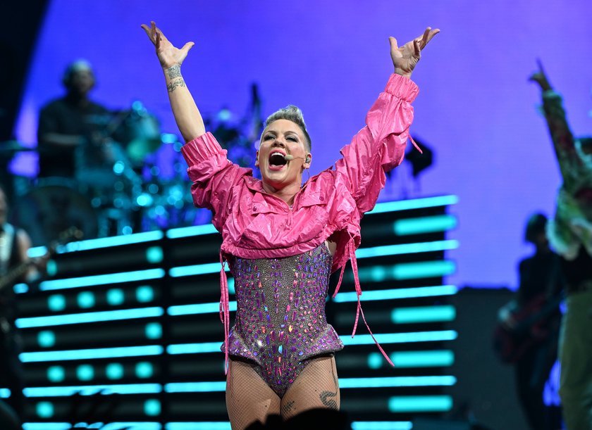 Pink performs during The Trust Fall Tour at The Amerant Bank Arena. Featuring: Pink Where: Sunrise, Florida, United Stat