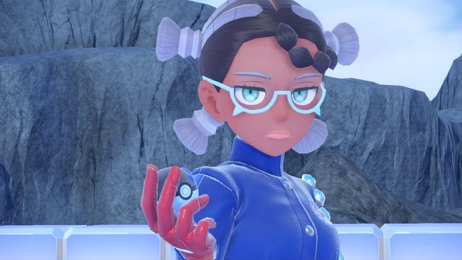 Erin von den Blaubeer-Top-Vier schickt Stahl-Pokémon in den Kampf. (Bildquelle: Screenshot GIGA)