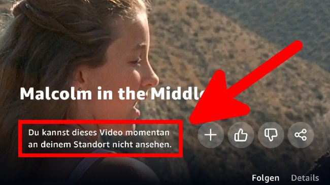 Oben seht ihr die Meldung beispielsweise bei der Serie „Malcom Mittendrin“ (Bildquelle: Amazon/GIGA)