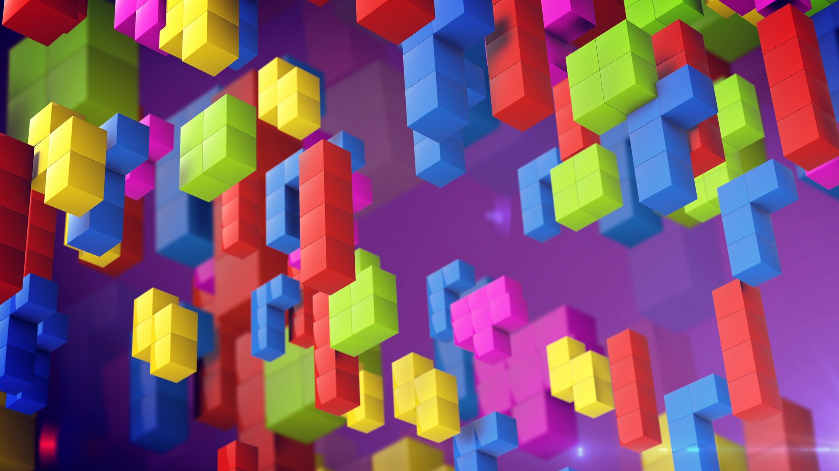 Das Bild zeigt einen animierten Hintergrund zum Thema Tetris