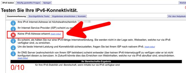 IPv6 wurde erfolgreich deaktiviert. (Bildquelle: GIGA)