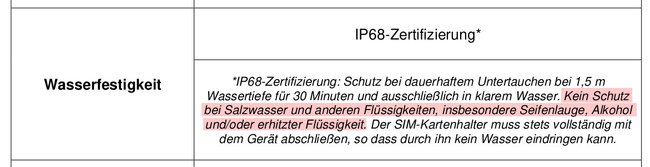 Abseits von klarem Süßwasser ist das Galaxy S24 von Samsung offiziell nicht als wasserdicht deklariert. (Quelle: Technische Daten Galaxy S24 und Galaxy S24+ von Samsung)