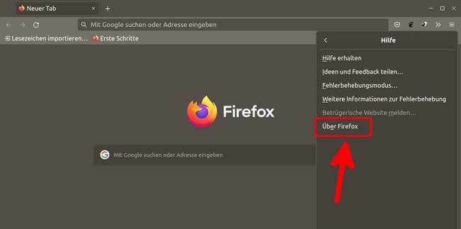 Klickt hier, um nach Firefox-Updates zu suchen. (Bildquelle: GIGA)