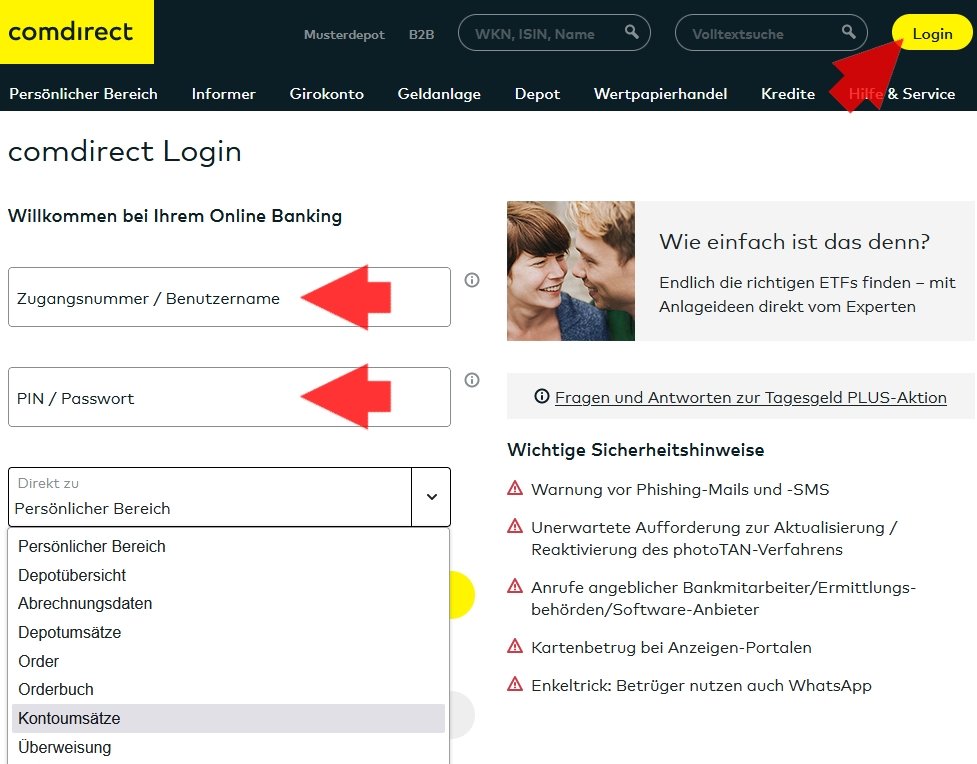 COMDIRECT LOGIN ONLINE BANKING DEPOT F R KUNDEN visual data 6