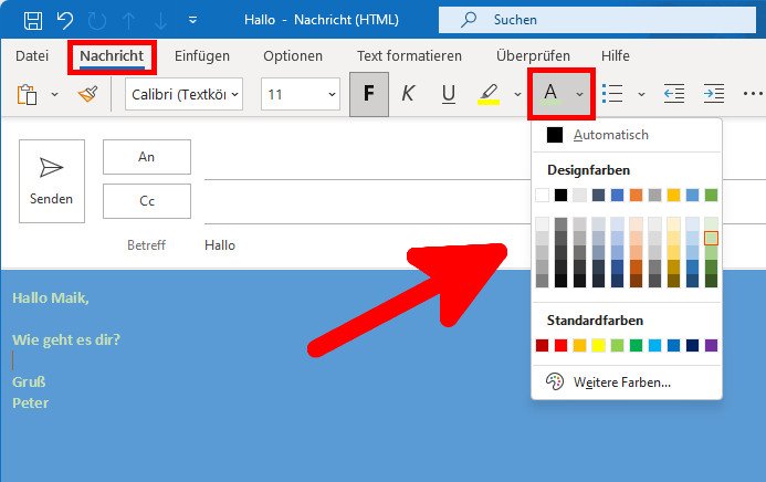 Outlook Farbe Ndern So Geht S