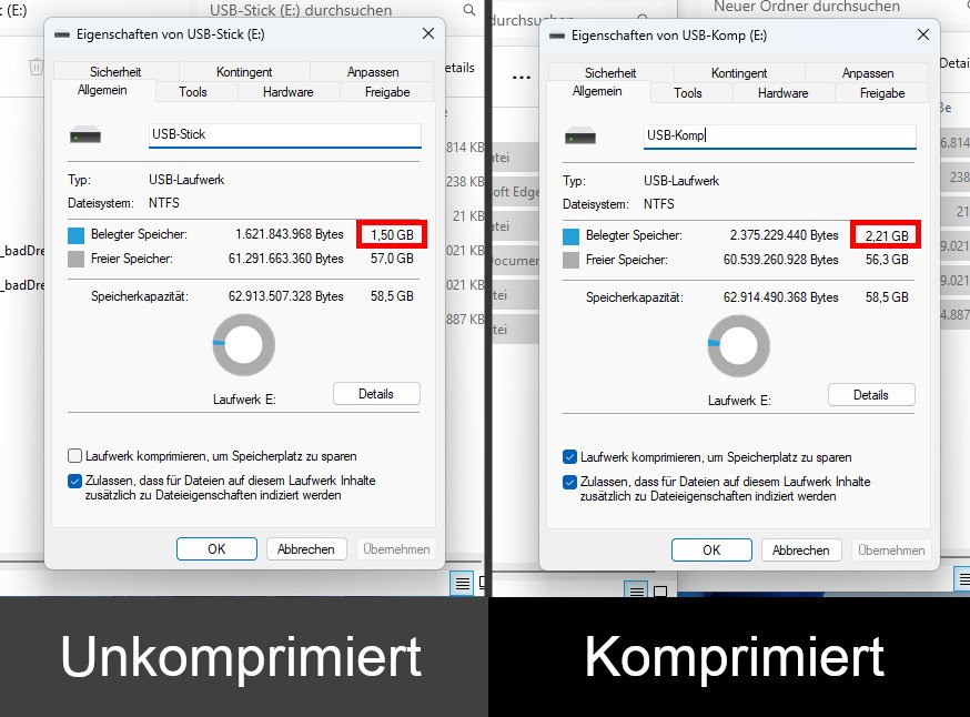Windows „Laufwerk komprimieren“ hat nur Nachteile