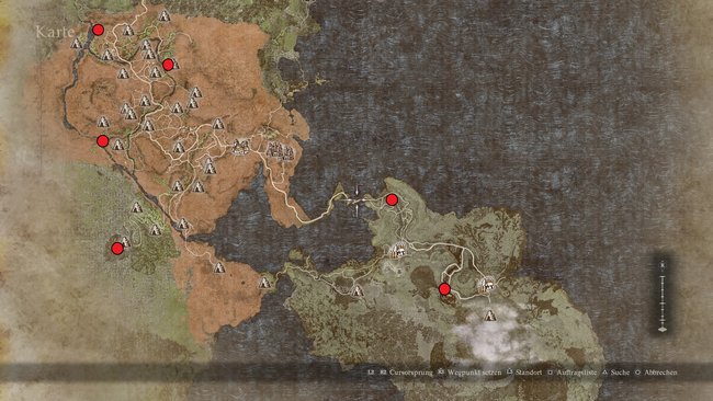 Drachen-Fundorte in Battahl und auf der Vulkaninsel (Quelle: Capcom/GIGA).