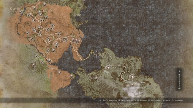 Alle Orte in Battahl und auf der Vulkaninsel (Bildquelle: Screenshot GIGA).