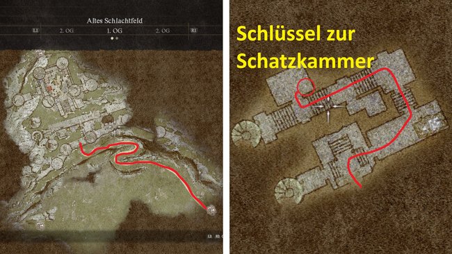 Die Truhe mit dem Schlüssel befindet sich innerhalb der Burg auf dem alten Schlachtfeld (Quelle: Capcom/GIGA).