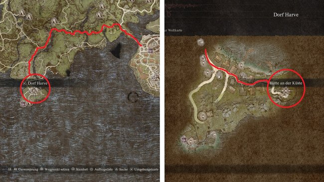 Verlasst Vernworth Richtung Westen und folgt dem Weg zum Dorf Harve, wo ihr Sigurd in der östlichen Hütte antreffen könnt (Quelle: Capcom/GIGA).