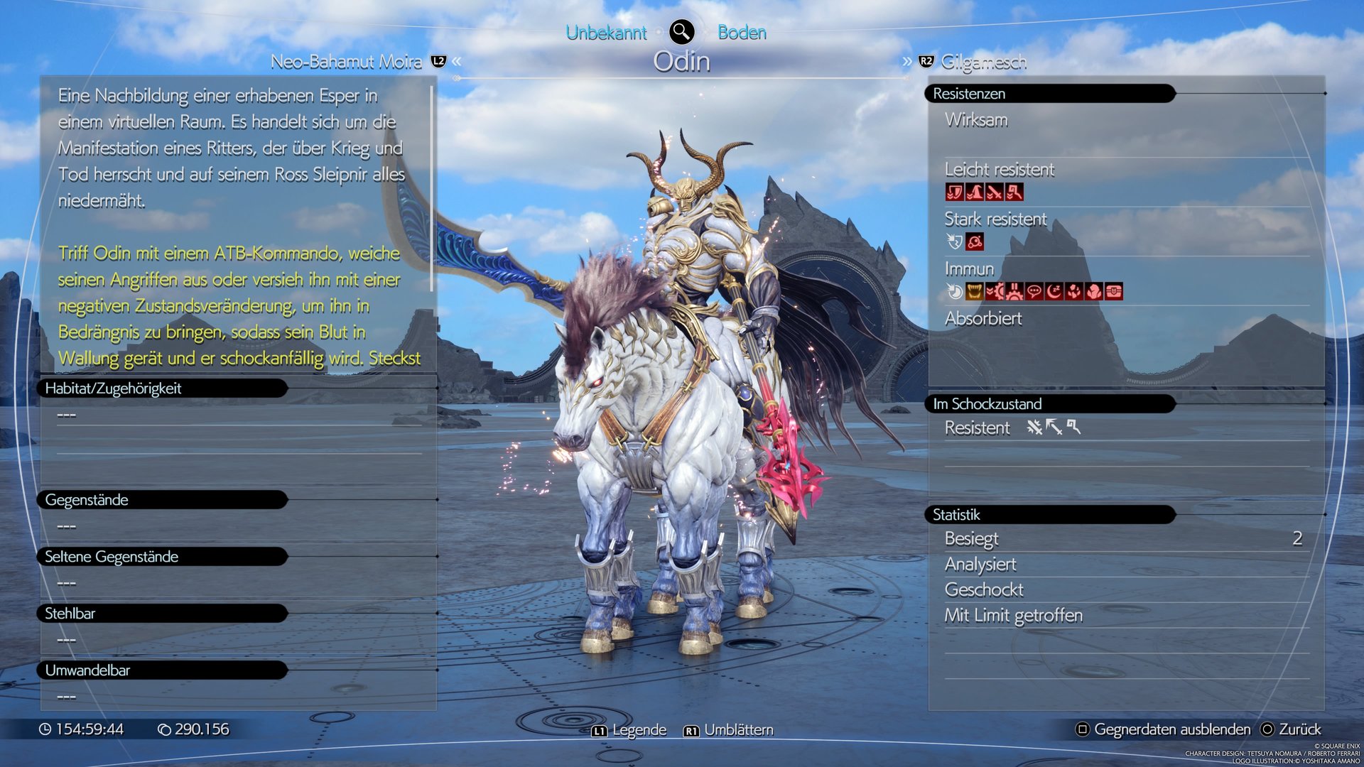 Odin has no weaknesses and can only be weakened with certain tactics (Source: Square Enix/GIGA).
