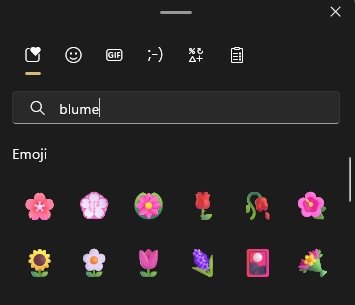 Blume Symbol Emoji Sonderzeichentastatur Windows