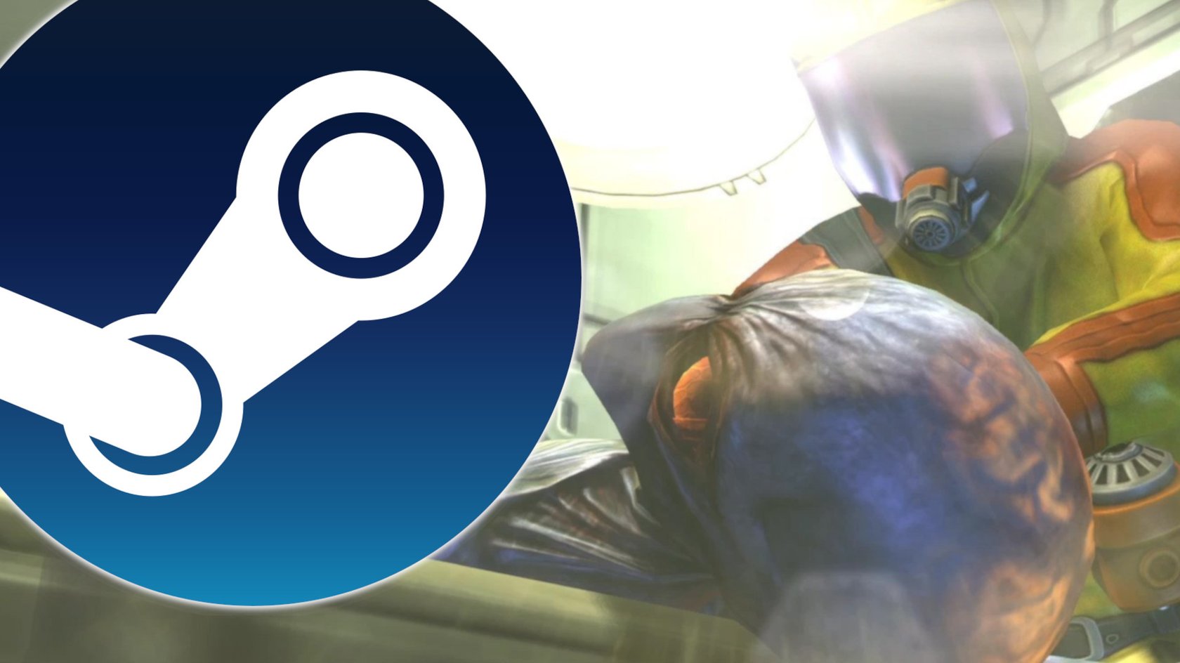 Das Bild zeigt einen Screenshot aus XCOM: Enemy Unknown und das Steam-Logo