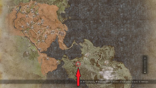 Standort der Höhle am Fuße des Berges (Bildquelle: Screenshot und Bearbeitung GIGA).