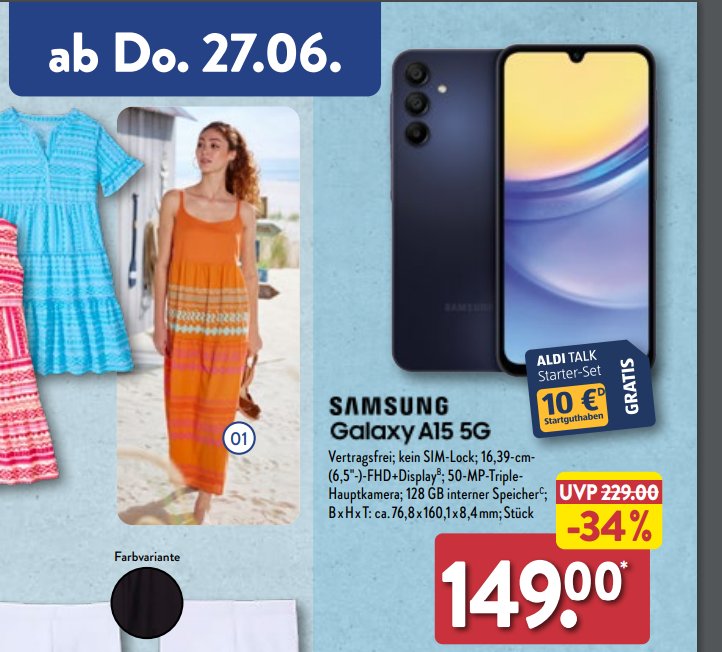 Aldi verkauft heute ein SamsungHandy mit großem Akku zum Sparpreis