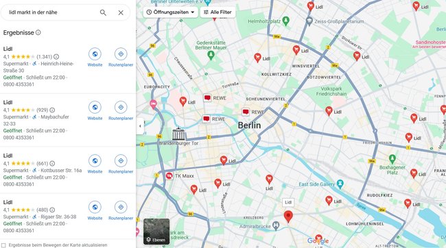 Lidl in der naehe Google Maps