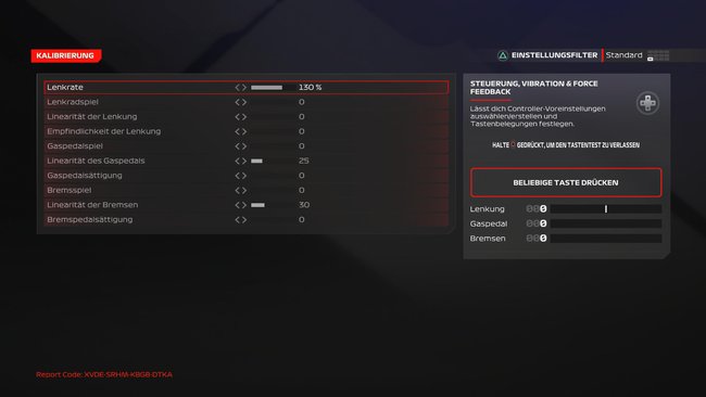 F1 24: Tasten am Gamepad testen