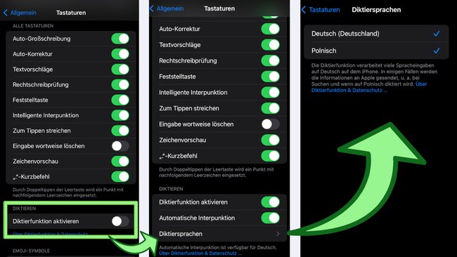 iphone diktierfunktion aktivieren und einstellungen giga