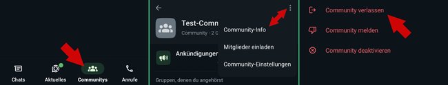 WhatsApp Communitys verlassen
