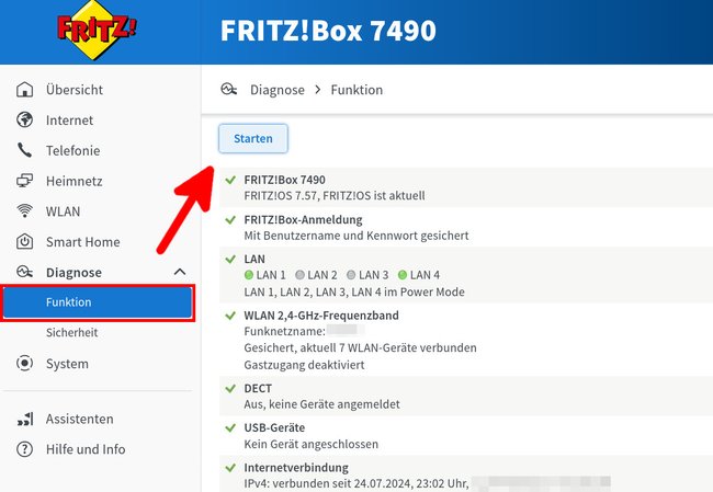 Hiermit prüft die Fritzbox alle internen Systeme auf Fehler. (Bildquelle: GIGA)