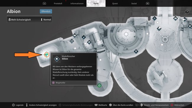Bei Silion in Albion könnt ihr Module kombinieren (Bildquelle: Screenshot und Bearbeitung GIGA).