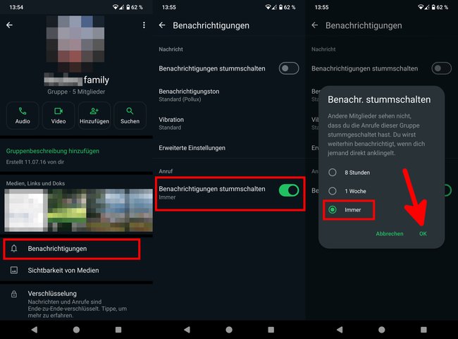 So schaltet ihr Gruppenanrufe in WhatsApp stumm. (Bildquelle: Screenshot GIGA)