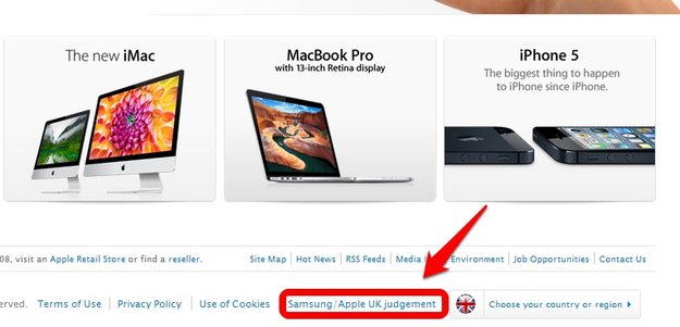 Apple vs. Samsung: Statement auf apple.com/uk muss umgearbeitet werden