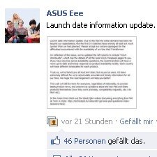 Asus äußert sich zur Verspätung des Eee Pad Transformer