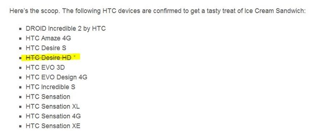HTC Desire HD: ICS-Update nun doch gestrichen