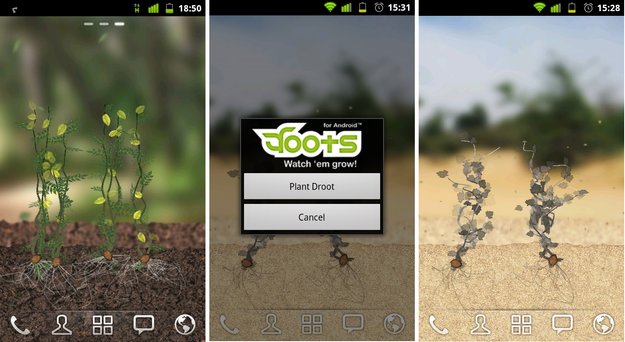 Droots: Im Live Wallpaper Pflanzen säen und beim Wachsen beobachten