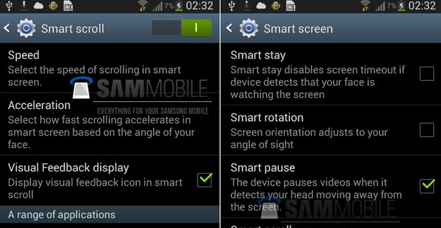 Samsung Galaxy S4: Smart Scroll und Smart Pause in falschen Screenshots