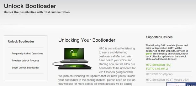 HTC Sensation: Bootloader kann offiziell freigeschaltet werden