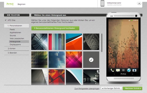 HTC One: Einrichten des Smartphones schon vorab online möglich