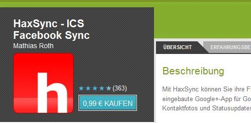 HaxSync: Facebook-Kontakte unter Android 4.0 Ice Cream Sandwich synchronisieren