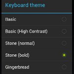 Auswählbare Themen für die Android 4.0 Tastatur