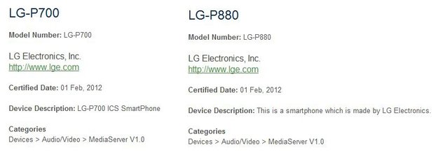 LG P880 und P700: Zwei neue Smartphones in den Startlöchern