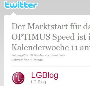LG Optimus Speed ab Kalenderwoche 11 in Deutschland