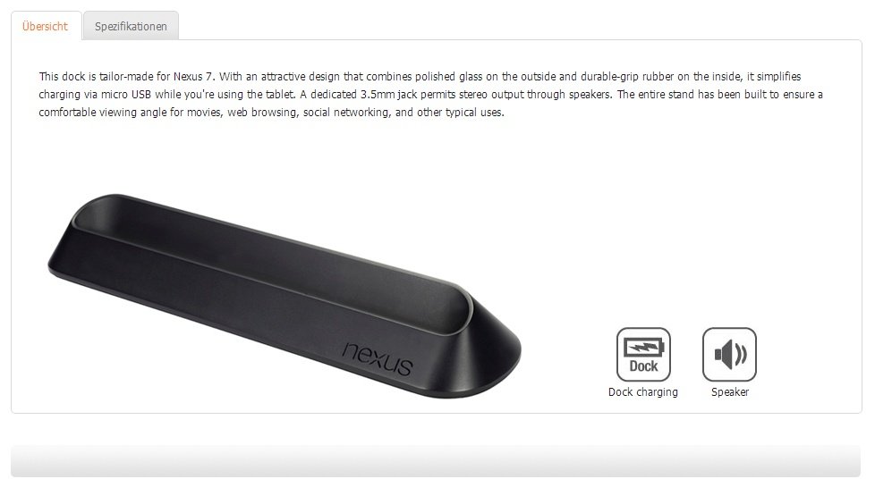 Nexus 7: Offizielles ASUS-Dock nun auch in Deutschland vorbestellbar