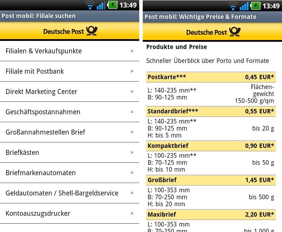 Post Mobil App Für Android Sucht Briefkästen Und Frankiert Ohne