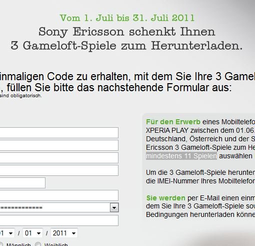 3 Gratis-Gameloft-Spiele für frischgebackene Xperia Play-Besitzer